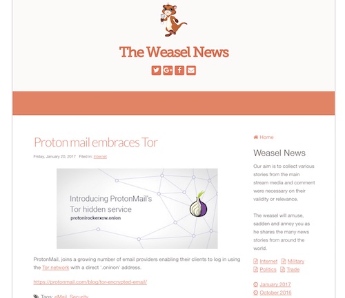 Weasel news site