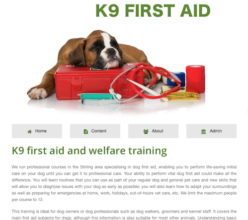 K9 First Aid site